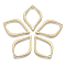 Alloy Pendants, Leaf, Textured, Light Gold, 35x23x1.5mm, Hole: 1.5mm