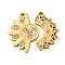 Valentine's Day 304 Stainless Steel Pendants, with Rhinetone, Sun & Moon, Golden, 22x16x2mm, Hole: 1.6mm