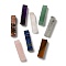 Natural Mixed Stone Pendants, Rectangle Charms, 39~40x9.5~10x8~8.5mm, Hole: 1.8~2mm
