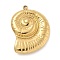 304 Stainless Steel Pendants, Golden, Shell Shape, 30x22x3.5mm, Hole: 1.6mm