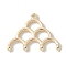 Brass Pendants, Cadmium Free & Nickel Free & Lead Free, Semi Circle Charms, Real 18K Gold Plated, 12.5x19x2mm, Hole: 1mm