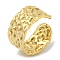 304 Stainless Steel Textured Open Cuff Ring, Golden, US Size 7 1/2(17.7mm)