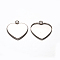 Heart 201 Stainless Steel Pendant Cabochon Settings, Plain Edge Bezel Cups, Stainless Steel Color, Tray, 19x17mm, 22x20x1.5mm, Hole: 2.5mm