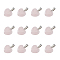 12Pcs Heart Natural Rose Quartz Pendants, with Platinum Tone Brass Loops, 17~19x15~16x5~8mm, Hole: 2x7mm