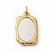 PVD Vacuum Plating 304 Stainless Steel Pendants, with Jump Rings, Rectangle, Golden, 23x14.5x3mm, Hole: 4mm
