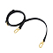 Leather Bag Shoudler Straps, with Alloy Swivel Clasps, Golden, Black, 91~118cm