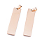 Ion Plating(IP) 304 Stainless Steel Pendants, Stamping Blank Tag, Rectangle, Rose Gold, 48x12x1mm, Hole: 4x13mm