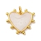 Brass Enamel Pendants, Heart Charms, with Jump Rings, Rack Plating, Long-Lasting Plated, Cadmium Free & Lead Free, Real 18K Gold Plated, White, 17x18x2mm, Hole: 3mm