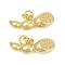 Brass Pendants, Lotus Root, with Jump Ring, Cadmium Free & Lead Free, Rack Plating, Long-Lasting Plated, Real 18K Gold Plated, 9.5x24x7.5mm, Hole: 3.4mm