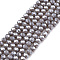Electroplate Glass Beads Strands, Pearl Luster Plated, Faceted, Rondelle, Dark Gray, 2.9~3.3x2mm, Hole: 0.8mm, about 144~150pcs/strand, 35~37cm
