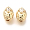 Brass Micro Pave Cubic Zirconia Beads, Oval, Golden, 8.5x6x7mm, Hole: 1.6mm