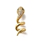 Brass Micro Pave Cubic Zirconia Pendants, Snake Charms, Real 18K Gold Plated, 25x9x7.5mm, Hole: 1.5mm