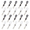 50 Pcs 2 Colors Iron Zipper Holder Upper, with Rubber Findings, Platinum, 31mm, 50pcs/set