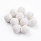 Unwaxed Natural Lava Rock Beads, for Perfume Essential Oil Beads, Aromatherapy Beads, Dyed, Round, No Hole/Undrilled, White, 13~14mm