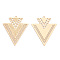 Rack Plating Brass Filigree Pendants, Long-Lasting Plated, Triangle, Nickel Free, Light Gold, 40x32.5x0.4mm, Hole: 1.5mm