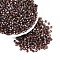 Picasso Baking Paint Glass Seed Beads, Bicone, Indian Red, 4~4.5x3.5~4mm, Hole: 0.9~1.2mm, about 6165pcs/pound