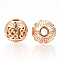 Rack Plating Alloy Beads, Hollow Round with Chinese Knot, Golden, 10~10.5mm, Hole: 2mm