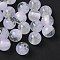 Two Tone Resin Beads, Round, with Glitter Powder, Clear, 8mm, Hole: 1.8mm