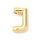 Rack Plating Brass Pendants, Balloon Letter Charm, for Personalized Name Necklaces Making, Long-Lasting Plated, Lead Free & Cadmium Free, Real 18K Gold Plated, Letter J, 22x13x5.5mm, hole: 3x2mm
