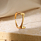 Alloy Adjustable Open Cuff Rings, Real 18K Gold Plated, Letter Z, Inner Diameter: Adjustable