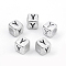 Plated Acrylic Beads, Horizontal Hole, Cube with Letter, Antique Silver, Letter.Y, 6mm, Hole: 3mm, about 3000pcs/500g