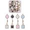 32Pcs 8 Styles Alloy Enamel Cubic Zirconia Pendant Love Point Diamond Keylock Alloy Pendant DIY Jewelry Accessories, Mixed Color, 31.7x30.7mm, Hole: 2mm