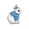 Winter Theme Alloy Enamel Pendants, Platinum, Bear, 24.5x18x1.7mm, Hole: 1.6mm