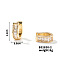 Exquisite Unisex U-shaped Brass Cubic Zirconia Hoop Earrings Fashionable Light Luxury, Golden, 11x8mm
