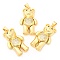 Rack Plating Brass Micro Pave Cubic Zirconia Pendants, Long-Lasting Plated, Lead Free & Cadmium Free, Bear, Clear, 30x18x7.5mm, Hole: 4x3.5mm
