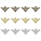 12Pcs 3 Colors Iron Filigree Joiner Links, Etched Metal Embellishments, Triangle Connector, Mixed Color, 48.5x76.5x1mm, Hole: 1mm, 4pcs/color