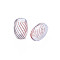 Transparent Handmade Blown Glass Globe Beads, Stripe Pattern, Column, Saddle Brown, 13.5~15.5x9.5mm, Hole: 1~2mm