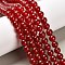 Natural & Dyed Malaysia Jade Bead Strands, Imitation Red Agate, Round, Red, 8mm, Hole: 1.0mm, about 48pcs/strand, 15 inch