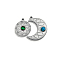 2Pcs 2 Styles Dyed Synthetic Turquoise and Malachite Pendants, Moon and Star Charms, with 304 Stainless Steel Settings, Platinum, Flat Round: 17x15x3mm, Moon: 24x18.5x4mm, Hole: 1.6mm, 1pc/style