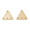 Brass Triangle Chandelier Component Links, Long-Lasting Plated, Nickel Free, Real 18K Gold Plated, 11.5x13x1mm, Hole: 1mm