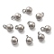 304 Stainless Steel Charms, Round Charm, Stainless Steel Color, 8x5mm, Hole: 1.6mm
