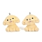 Flocky Resin Pendants, Dog, with Platinum Iron Loop, Gold, 29x28x18.5mm, Hole: 2mm