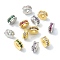 Rack Plating Brass Pave Cubic Zirconia Beads, Long-Lasting Plated, Lead Free & Cadmium Free, Real 18K Gold Plated, Flat Round, Mixed Color, 6x2.7mm, Hole: 2.2mm
