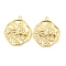 Brass Micro Pave Cubic Zirconia Pendants, Cadmium Free & Nickel Free & Lead Free, Flat Round with Dragon, Clear, 23x20x2mm, Hole: 1.6mm