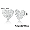 Anti-Tarnish Rhodium Plated Sterling Silver Stud Earrings, Heart, Platinum, 11mm