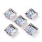 Embossed Glass Rhinestone Pendants, Abnormity Embossed Style, Rhombus, Faceted, Vitrail Light, 19x19x5mm, Hole: 1.2mm, Diagonal Length: 19mm, Side Length: 14mm