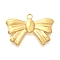 Ion Plating(IP) 304 Stainless Steel Pendants, Bowknot Charm, Real 14K Gold Plated, 18x27x2.5mm, Hole: 1.8mm