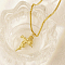 Stainless Steel Rose Sword Pendant Necklaces for Women's Daily Wear, Real 18K Gold Plated, 17.72 inch(45cm)