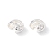 Brass Crimp Beads Covers, Cadmium Free & Lead Free, Silver, 5.5x4.5x2.5mm, Hole: 2mm