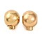 Brass Crimp Beads, Cadmium Free & Nickel Free & Lead Free, Round, Real 18K Gold Plated, 3.5x3x4mm, Hole: 0.6mm