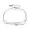 Tarnish Resistant 304 Stainless Steel Multi-strand Bracelets, with Cable Chains and Lobster Claw Clasps, Lightning Bolt with Cross, Stainless Steel Color, 6-7/8 inch(17.5cm)
