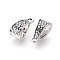 Tibetan Style Alloy Tube Bails, Loop Bails, Bail Beads, Lead Free and Cadmium Free, Antique Silver, 14.5x7.5x8.5mm, Hole: 2mm