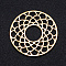 201 Stainless Steel Filigree Joiners Links, Laser Cut, Flat Round with Flower, Golden, 17.5x1mm
