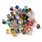 Baking Painted Handmade Gold Sand Lampwork Beads, Cube, Mixed Color, 8~9x9x6~7mm, Hole: 1.8mm