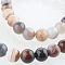 Dyed & Heated Natural Striped Agate/Banded Agate Round Beads Strands, Imitation Botswana Agate, 8mm, Hole: 1mm, about 49pcs/strand, 14.96 inch