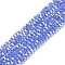 Transparent Glass Beads, 32 Facets, AB Color Plated, Round, Cornflower Blue, 3.5x3mm, Hole: 1mm, about 163~166pcs/strand, 50~51cm